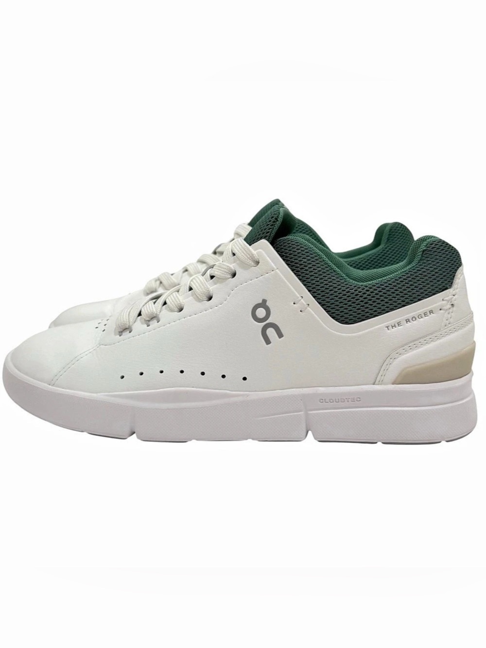 On The Roger Advantage Women's Sneakers White & Emerald Green | Size 6 US